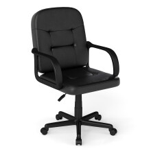 Leather Office Chair PU Upholstered Swivel Chair Ergonomic Back