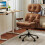 Costway Ergonomic Office Chair Suede Fabric Adjustable High Back Armrests 8