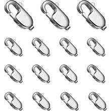 15MM Sliver PVD Plated Lobster Clasp for Jewelry Making 15PCS Clasps Bulk 316 Stainless Steel for DIY  A