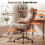 Costway Mid Century Ergonomic Computer Chair Rocking Backrest 11