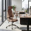 Costway Mid Century Ergonomic Computer Chair Rocking Backrest 4