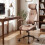 Costway Mid Century Ergonomic Computer Chair Rocking Backrest 5