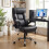 Costway PU Leather Office Chair Ergonomic Computer Desk Chair Wheels 4