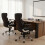 Costway PU Leather Office Chair Ergonomic Computer Desk Chair Wheels 6