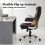 Costway PU Leather Office Chair Ergonomic Computer Desk Chair Wheels 7