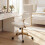 Costway Ribbed Leather Swivel Office Chair Wheels 11