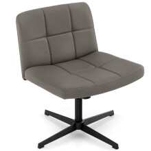 PU Leather Upholstered Cross Legged Chair Modern Criss Cross Chair