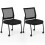 Costway Armless Waiting Room Chair Wheels Set 2 1