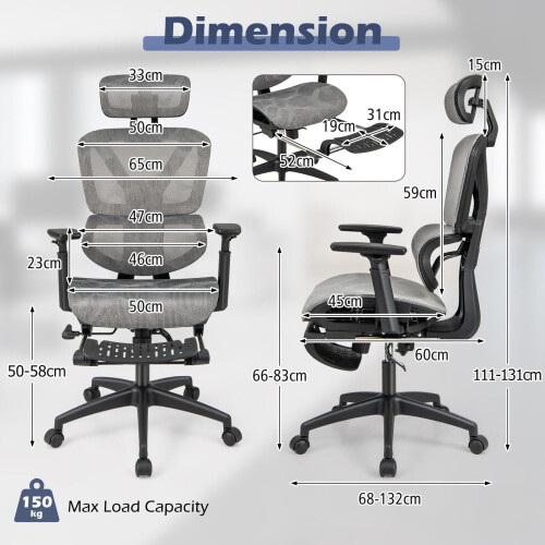 Costway Mesh Office Chair Adjustable Swivel Executive Computer Desk Chair 2