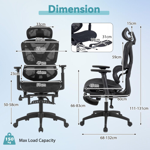 Costway Mesh Office Chair Adjustable Swivel Executive Computer Desk Chair 2