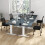 Costway Armless Waiting Room Chair Wheels Set 2 7