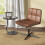 Costway Modern Criss Cross Chair PU Leather Upholstered Armless Desk 4
