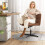 Costway Modern Criss Cross Chair PU Leather Upholstered Armless Desk 5