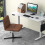 Costway Modern Criss Cross Chair PU Leather Upholstered Armless Desk 6