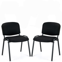 Set 2 Waiting Room Chairs Stackable Reception Guest Chairs