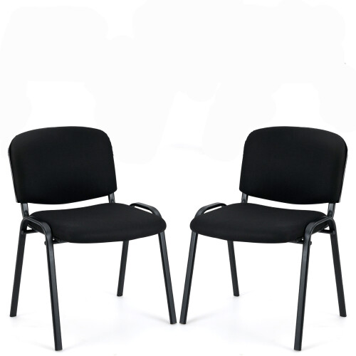 Costway Set 2 Waiting Room Chairs Stackable Reception Guest Chairs