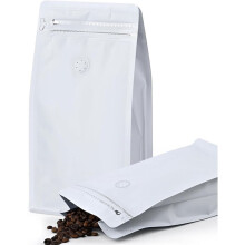Coffee Bags with Valve (50 PCS,125g) High Barrier Aluminum Foil Flat Bottom Standing Coffee Beans Storage A