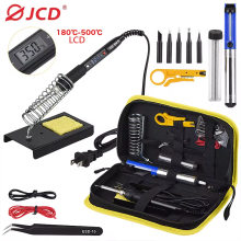 Kit de Soldadura Eléctrica JCD 80 W con Pantalla LCD, Temperatura Ajustable 180-500 , Color Marrón, Enchufe EU