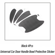 (4Pcs Black) 4-teiliges Set Universal-Türgriffschalen-Kratzschutzaufkleber aus Kohlefaser für Autos