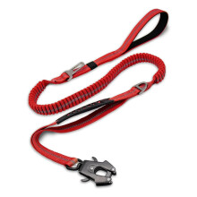 (Red) Taktische Hundeleine, hochbelastbar, 1,2-1,8 m lange, stoßdämpfende Bungee-Leine mit 2 gepolsterten