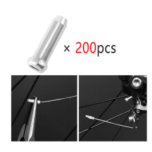 (200pcs silver) Kabelendkappen aus Aluminiumlegierung für Fahrradbremsen, Schaltwerke und Schalthebel – inklusive Crimp-Spitzen