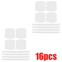 (strip and bowl 16pcs) Kratzfeste, transparente Aufkleber für Autotürgriffschalen, unsichtbarer Silikon-Schutzstreifen für