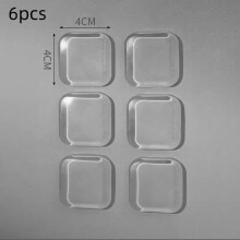 (Square-6pcs, 40x8mm) Türknauf-Wandschutz, durchsichtiger Türstopper aus weichem Gummi, Türgriffpuffer, Wandschutz, geräuschdämpfende