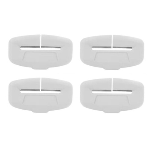 (4Pcs White) Capa protetora universal para fivela de cinto de segurança, capa protetora de silicone macio anticolisão