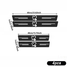 (White heart-4pcs) Einstiegsleistenschutz aus kratzfestem Carbonfaser-Aufkleber mit Einstiegsleiste, universell passend