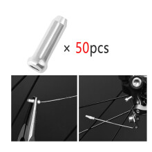 (50pcs silver) Terminais de Cabo de Bicicleta em Liga de Alumínio para Cabos, Tampas de Cabo para Freios, Câmbios e
