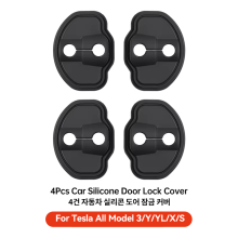 (4PCS for Tesla) YZ kompatibel mit Tesla Model 3 Y YL X Juniper Highland Autotürschloss-Abdeckung Schutz Silikon Stoßdämpfer