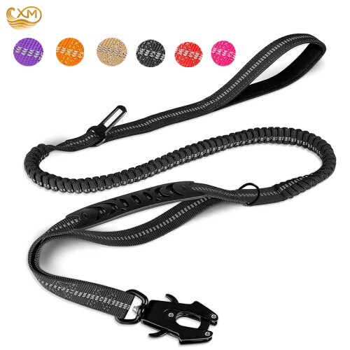 (Dark Khaki) Guia reforçada para cães com alça de sinalização e alças acolchoadas rebatíveis compatíveis. Guia refletora 1