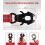 (Red) Guia tática reforçada para cães, 1,2 a 1,8 metros, com amortecimento de impacto, alça dupla acolchoada, 3