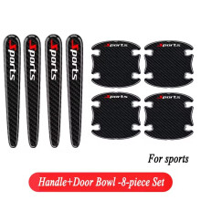 (For Sports-8pcs) Autotürgriff-Schutzaufkleber mit Carbonfaser-Muster, kratzfest, tropffest, stoßdämpfend