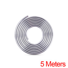 (5 Meters Silver) Protetor de Borda de Porta de Carro Universal de 10m, Faixa Cromada Antirriscos, Vedação Compatível
