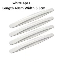 (White 4PCS) Antikollisionsleisten für Stoßfänger vorne und hinten, Türkarosserie-Antikratz-Antikollisionsaufkleber,