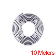 (10 Meters Silver) Protetor de Borda de Porta de Carro Universal de 10m, Faixa Cromada Antirriscos, Vedação Compatível