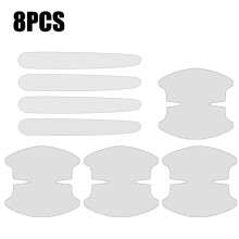 (8PCS) Adesivos universais de proteção antirriscos para maçanetas de portas de carros, película protetora transparente