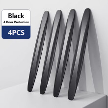 (4PCS Black) Conjunto de 4 protetores de borda para maçaneta de porta de carro, adesivos de proteção contra arranhões