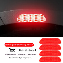 (Red 4 pack) Reflektierende Autotüraufkleber für die Nacht, Antikollisionsstreifen für die Heckklappe, kreative dekorative