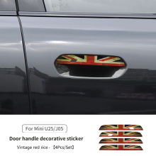 (U25 Retro red rice) Adesivo para maçaneta de porta de carro compatível com MINI Countryman U25 Cooper J01 J05, adesivo decorativo