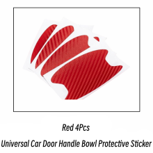 (4Pcs Red) 4-teiliges Set Universal-Türgriffschalen-Kratzschutzaufkleber aus Kohlefaser für Autos
