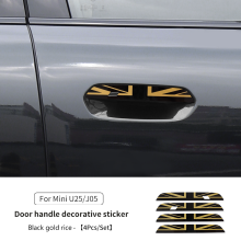 (U25 Black gold rice) Türgriffaufkleber kompatibel mit MINI Countryman U25 Cooper J01 J05, Kratzschutz-Dekoraufkleber, Außenverkleidungszubehör