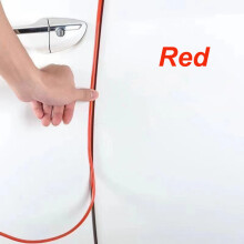 (Red) Tiras de borracha protetoras contra arranhões para bordas de portas de carros, molduras de estilo automotivo,