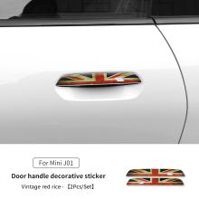 (J01 Retro red rice) Türgriffaufkleber kompatibel mit MINI Countryman U25 Cooper J01 J05, Kratzschutz-Dekoraufkleber, Außenverkleidungszubehör