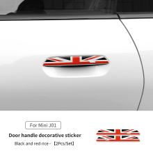 (J01 Black red rice) Adesivo para maçaneta de porta de carro compatível com MINI Countryman U25 Cooper J01 J05, adesivo decorativo
