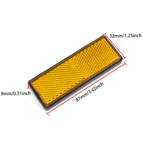 (Rectangle-White) 1 unidade de faixa de sinalização de segurança autoadesiva refletora retangular para a traseira de veículos, 2