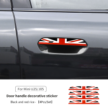 (U25 Black red rice) Türgriffaufkleber kompatibel mit MINI Countryman U25 Cooper J01 J05, Kratzschutz-Dekoraufkleber, Außenverkleidungszubehör