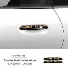 (J01 Black gold rice) Türgriffaufkleber kompatibel mit MINI Countryman U25 Cooper J01 J05, Kratzschutz-Dekoraufkleber, Außenverkleidungszubehör