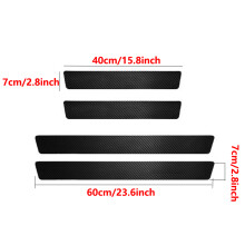 (4pcs) Conjunto de 4/5 peças de fita de proteção de fibra de carbono para soleira de porta, universal, antirriscos